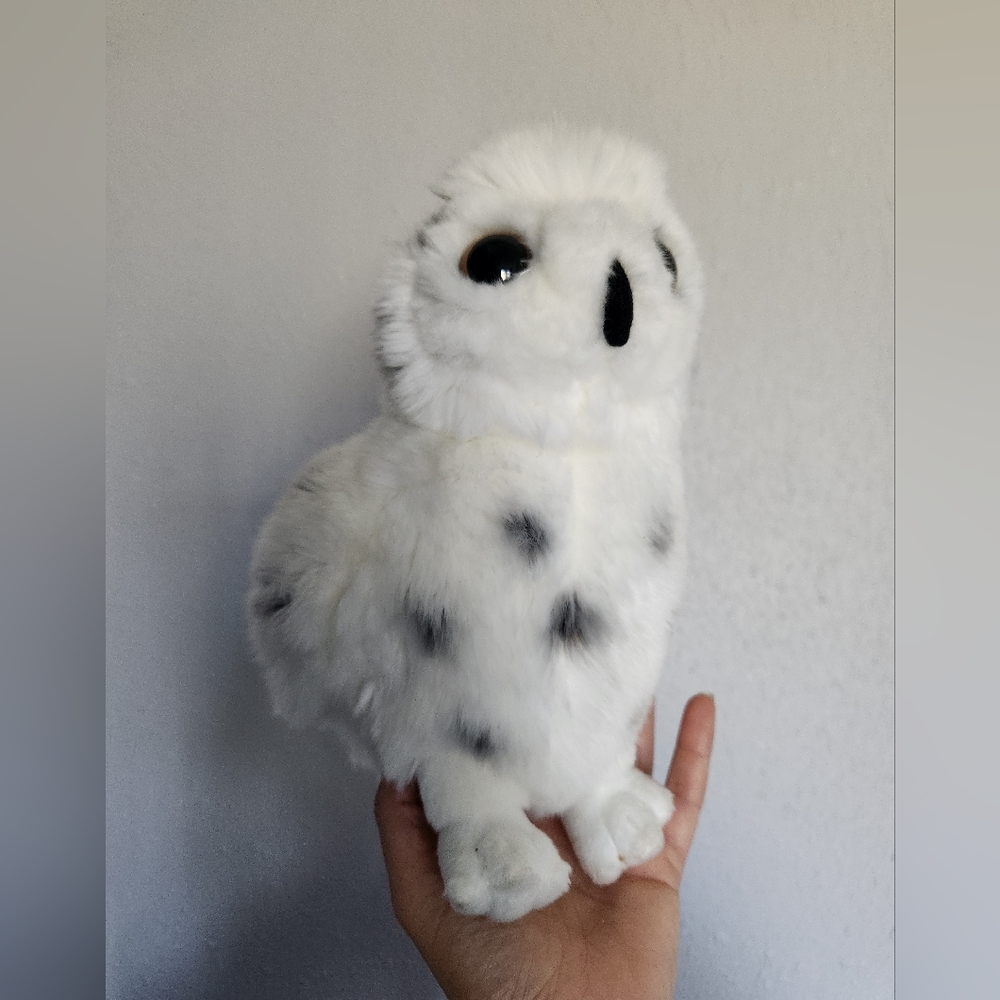 Aurora White and Black Plush Owl Toy